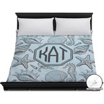 Sea-blue Seashells Duvet Cover - King (Personalized)