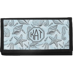 Custom Retro Chevron Monogram Canvas Checkbook Cover (Personalized)