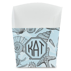 Sea-blue Seashells French Fry Favor Boxes (Personalized)