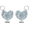 Sea-blue Seashells Heart Keychain (Front + Back)