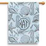 Sea-blue Seashells 28" House Flag - Single Sided (Personalized)