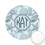 Sea-blue Seashells Printed Cookie Topper - 2.15" (Personalized)