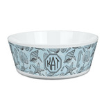 Sea-blue Seashells Kid's Bowl (Personalized)