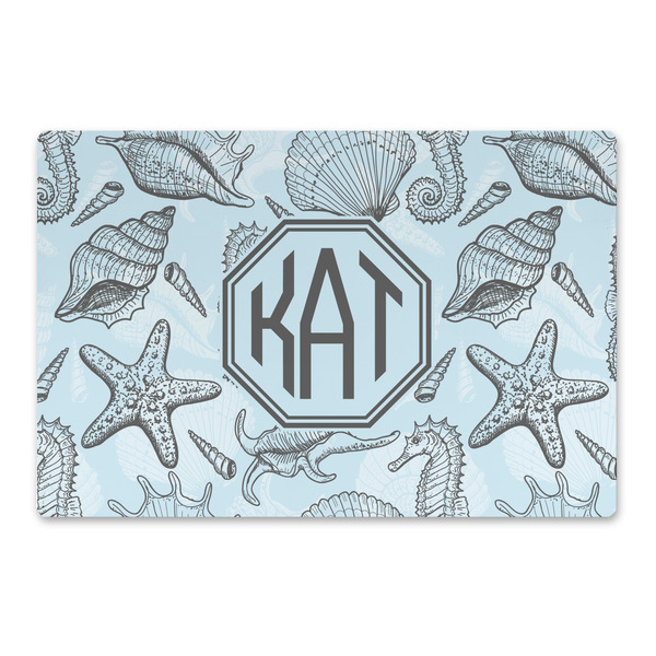 Custom Sea-blue Seashells Large Rectangle Car Magnet (Personalized)