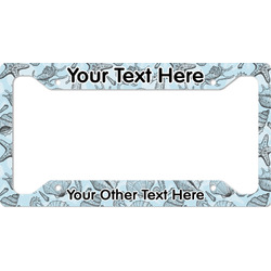 Sea-blue Seashells License Plate Frame - Style A (Personalized)