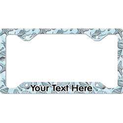 Sea-blue Seashells License Plate Frame - Style C (Personalized)