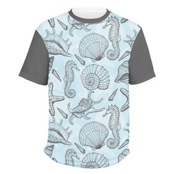 Sea-blue Seashells Men's Crew T-Shirt - Medium