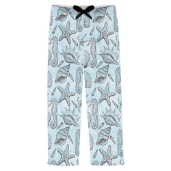 Sea-blue Seashells Mens Pajama Pants - M