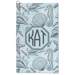 Sea-blue Seashells Microfiber Golf Towel (Personalized)