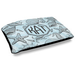 Sea-blue Seashells Dog Bed w/ Monogram