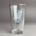 Sea-blue Seashells Pint Glass - Full Color Logo (Personalized)