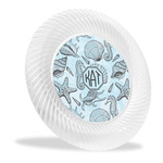 Sea-blue Seashells Plastic Party Dinner Plates - 10" (Personalized)