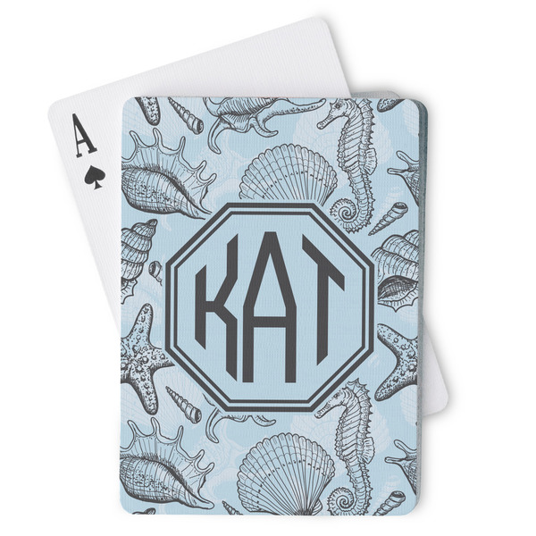 Custom Sea-blue Seashells Playing Cards (Personalized)