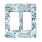 Sea-blue Seashells Rocker Style Light Switch Cover - Two Switch