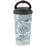 Sea-blue Seashells Stainless Steel Coffee Tumbler (Personalized)