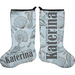 Sea-blue Seashells Holiday Stocking - Double-Sided - Neoprene (Personalized)