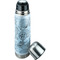 Sea-blue Seashells Thermos - Lid Off