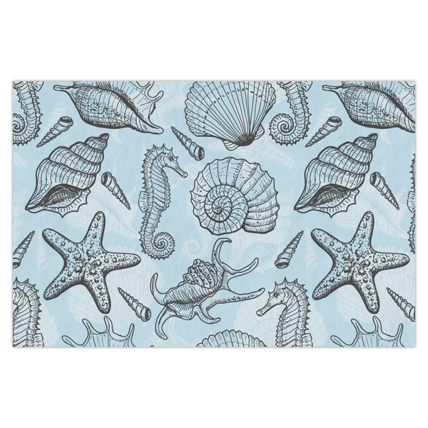 Custom Sea-blue Seashells X-Large Tissue Papers Sheets - Heavyweight