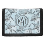 Sea-blue Seashells Trifold Wallet (Personalized)