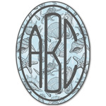 Sea-blue Seashells Monogram Decal - Custom Sizes (Personalized)