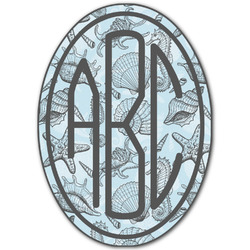 Sea-blue Seashells Monogram Decal - Medium (Personalized)