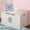 Sea-blue Seashells Wall Monogram on Toy Chest