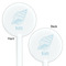 Sea-blue Seashells White Plastic 5.5" Stir Stick - Double Sided - Round - Front & Back