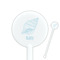 Sea-blue Seashells White Plastic 5.5" Stir Stick - Round - Closeup