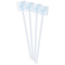 Sea-blue Seashells White Plastic Stir Stick - Double Sided - Square - Front