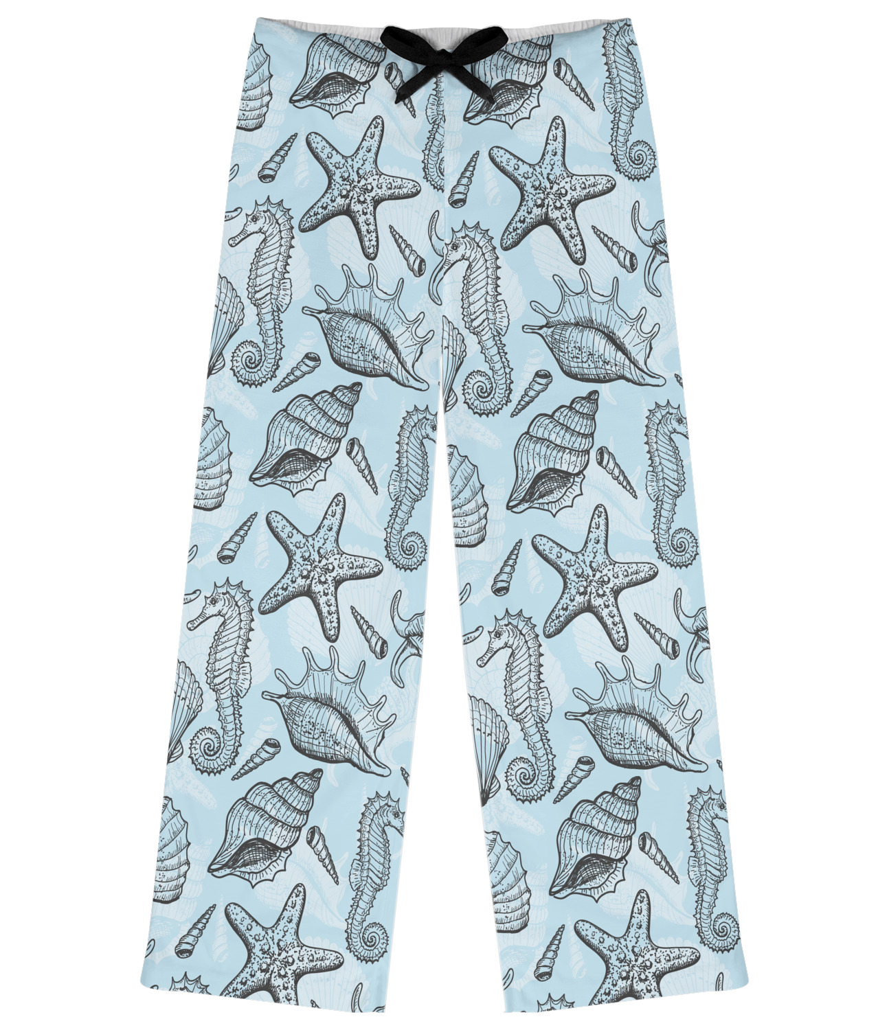 Sea-blue Seashells Womens Pajama Pants (Personalized) - YouCustomizeIt