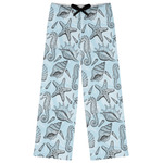 Sea-blue Seashells Womens Pajama Pants - S