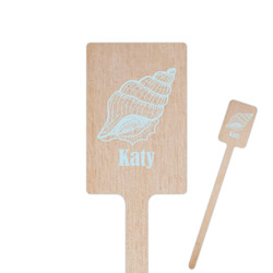 Sea-blue Seashells Rectangle Wooden Stir Sticks (Personalized)