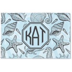 Sea-blue Seashells Woven Mat (Personalized)