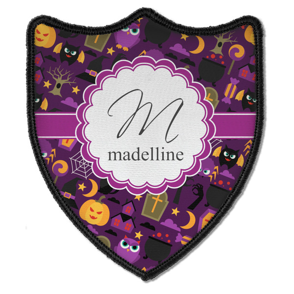 Custom Halloween Iron On Shield Patch B w/ Name and Initial