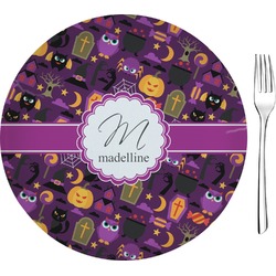 Halloween Glass Appetizer / Dessert Plate 8" (Personalized)