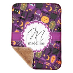 Halloween Sherpa Baby Blanket - 30" x 40" w/ Name and Initial