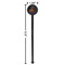 Halloween Black Plastic 7" Stir Stick - Round - Dimensions