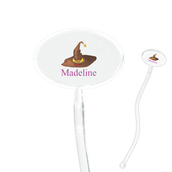 Custom Halloween 7" Oval Plastic Stir Sticks - Clear (Personalized)