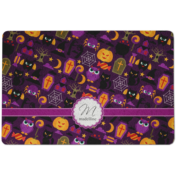 Custom Halloween Dog Food Mat w/ Name and Initial