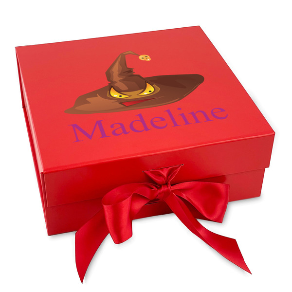 Custom Halloween Gift Box with Magnetic Lid - Red (Personalized)