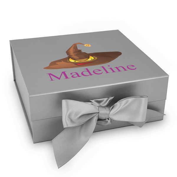 Custom Halloween Gift Box with Magnetic Lid - Silver (Personalized)