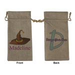 Halloween Large Burlap Gift Bag - Front & Back (Personalized)