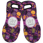 Halloween Neoprene Oven Mitts - Set of 2 w/ Name and Initial