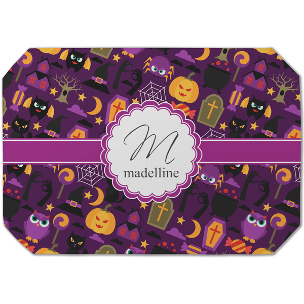 Custom Halloween Dining Table Mat - Octagon (Single-Sided) w/ Name and Initial