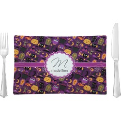 Halloween Glass Rectangular Lunch / Dinner Plate (Personalized)