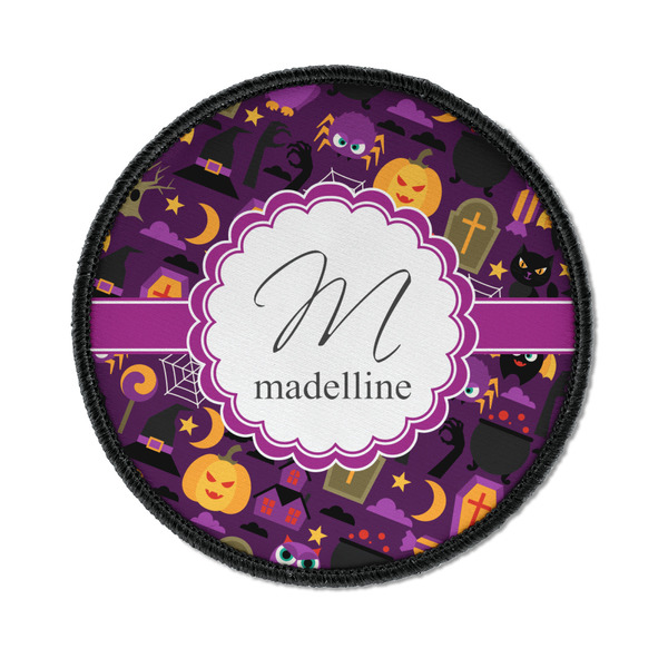 Custom Halloween Iron On Round Patch w/ Name and Initial