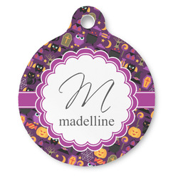 Halloween Round Pet ID Tag - Large (Personalized)