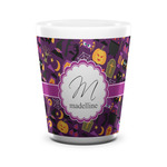 Halloween Ceramic Shot Glass - 1.5 oz - White - Single (Personalized)