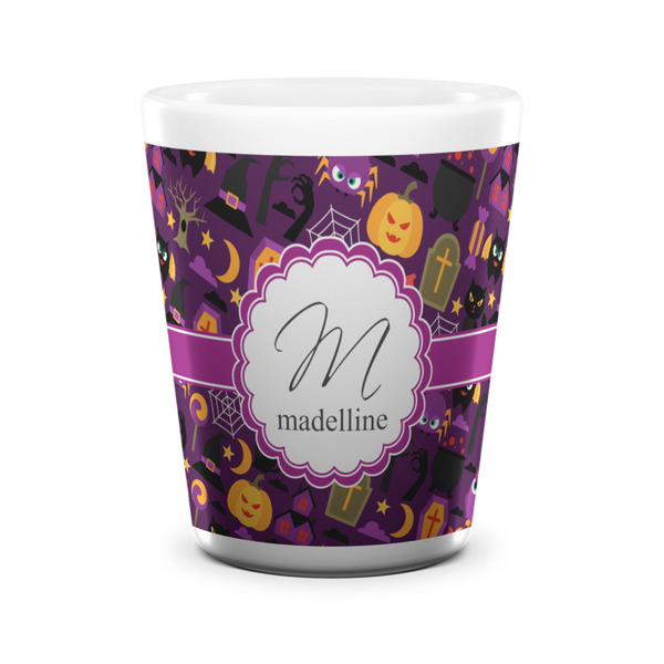 Custom Halloween Ceramic Shot Glass - 1.5 oz - White - Single (Personalized)