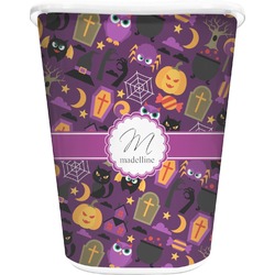 Halloween Waste Basket - Double Sided (White) (Personalized)